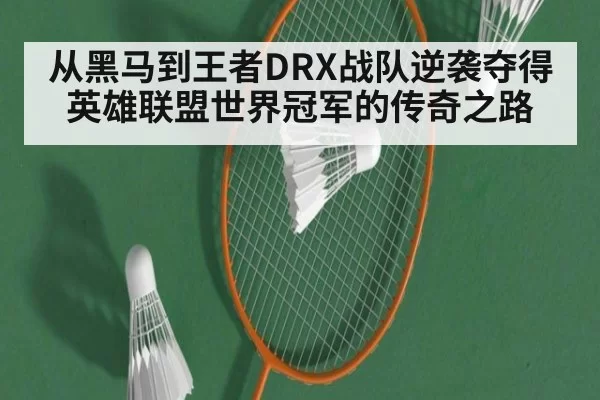 从黑马到王者DRX战队逆袭夺得英雄联盟世界冠军的传奇之路
